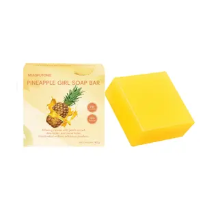 MIAOFUTONG Pineapple Girl Soap Bar - Maintains 24-Hour Freshness pH Balance for Women's Personal Health Comfort 100g Body Care Cleansing