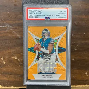 2024 Jalen Hurts Mosaic Epic Performers Orange Sports Collectible Card, /25 Limited Edition