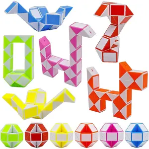 24 Blocks Mini Fidget Snake Cube Mini Twist Puzzle Cubes Magic Speed Cubes Toy for Kids Party Bag Fillers, Party Supplies
