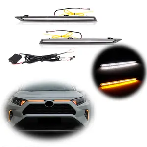 Clear Lens Switchback LED White DRL Amber Turn Signal Lamps Lights Kit For Toyota RAV4  2019 2020 2021 2022 2023