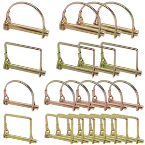 22 count Shaft Locking Pin in 1/4", 5/16" and 3/8" Diameter in 2 Shapes of Square and Arch, Heavy Duty Trailer Hitch Pin for Trailer Lock and Hitch Pin Lock for Farm Lawn Garden Wagons ()