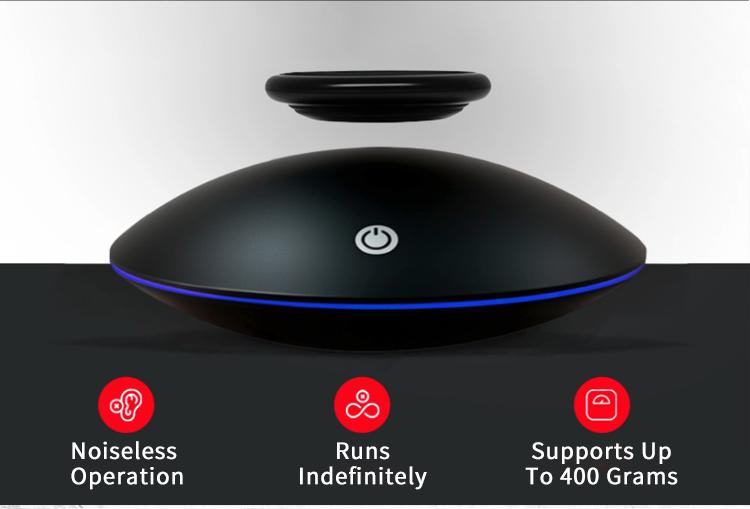 Magnetic Levitation Display Stand - Floating Levitating Shelf with LED Color Lamp, Cool Tech Decor for Office, Bedroom, Living Room, Christmas Ornaments, Magnetic Display for Figures, Toys, Unique Gift for Boys, Girls, Kids