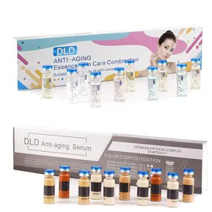 Bb Facial Glow Essence Starter Kit Hyaluronic Acid Serum Basic Skincare Set 1.7oz 10 Bottles with Niacinamide & Peptides, 2 Piece Set Moisturizing Hydrating