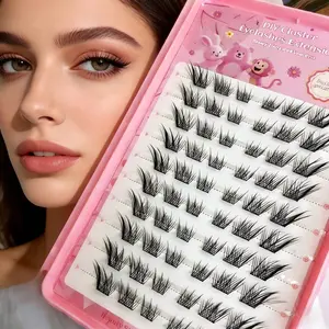 Glue-Free Cluster Lashes 120pcs | Fox Eye Dramatic | Easy Wear Eyelash Extension