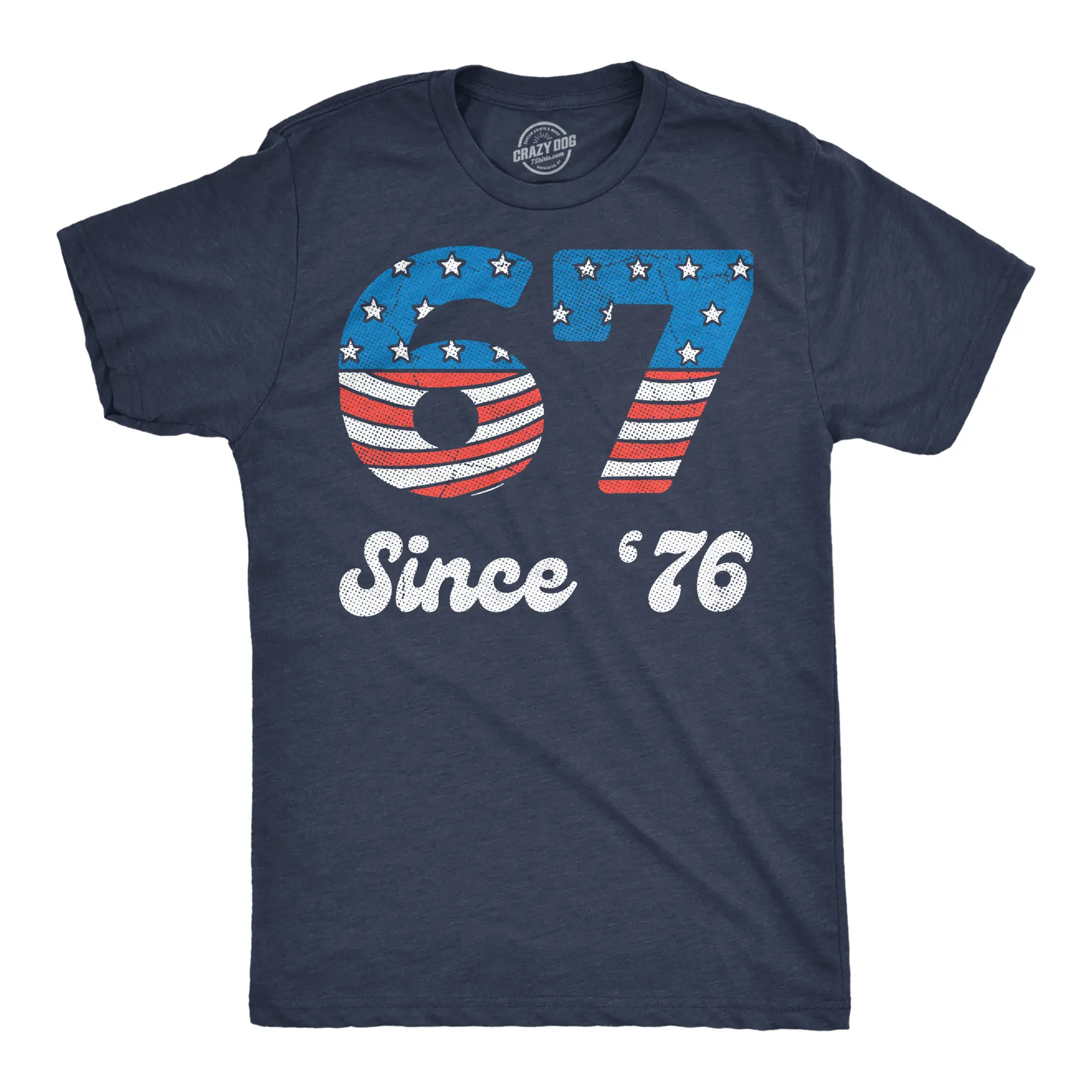 Mens Funny T Shirts Six Seven Since 76 Sarcastic Fourth Of July Meme Tee For Men Mens Funny T Shirts Cool Vintage Fashion T-Shirt Gift Classic Menswear Patriotic Apparel for Men Funny Meme Short Sleeve Novelty Navy - 6 7