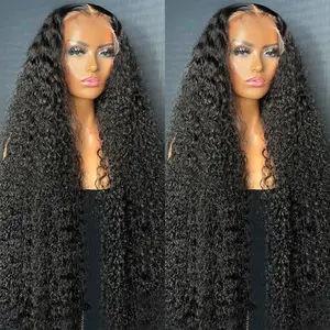 Bling Hair Brazilian 13x6 Kinky Curly Lace Front Wig Human Hair 180 Density 13x4 HD Transparent Deep Wave Lace Frontal Wigs For Black Women