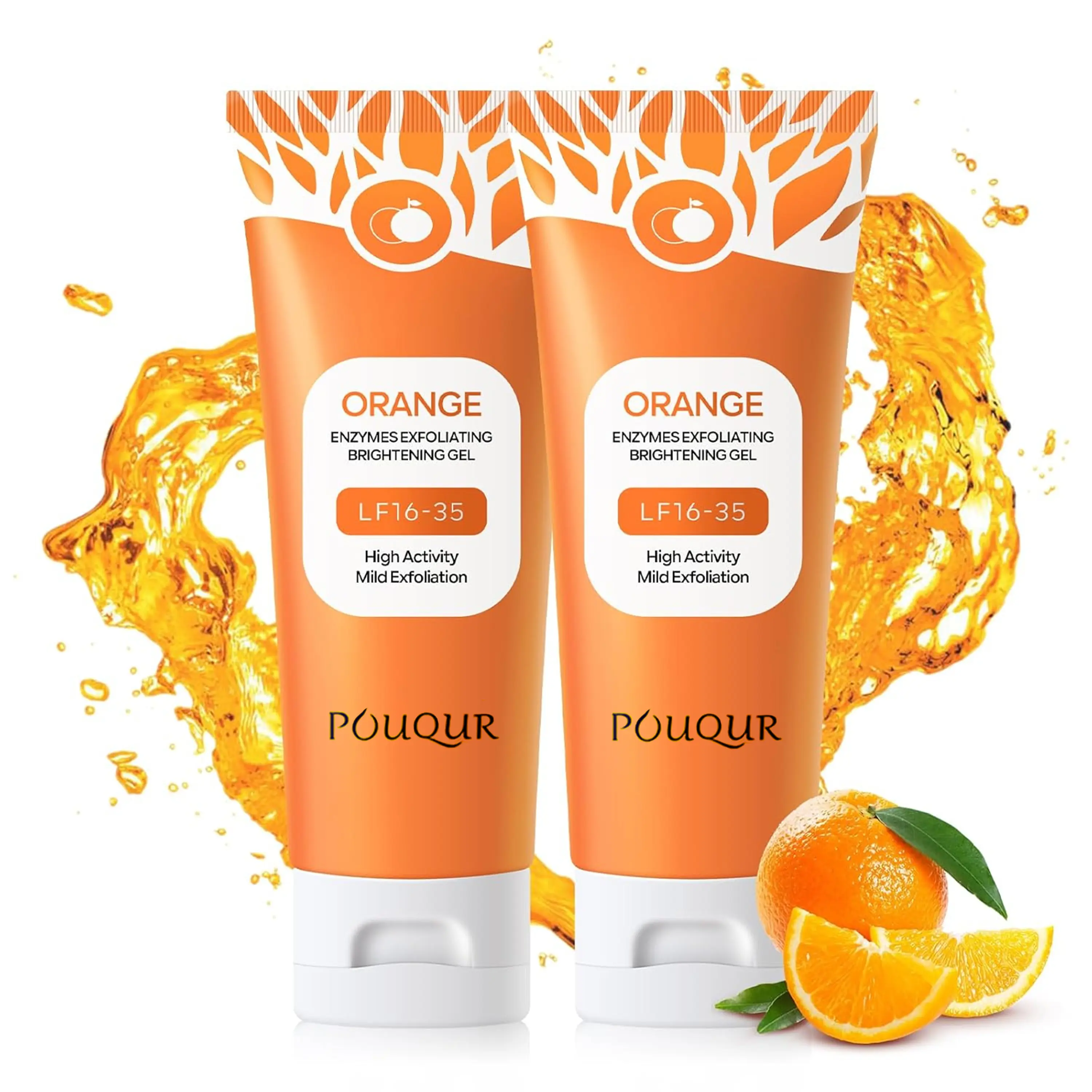 Orange exfoliating gel, vitamin C facial and body scrub, deep cleansing exfoliating gel,