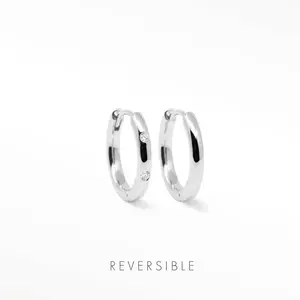 Ellie Silver Hoop Earrings | Wynning Reversible Hoops