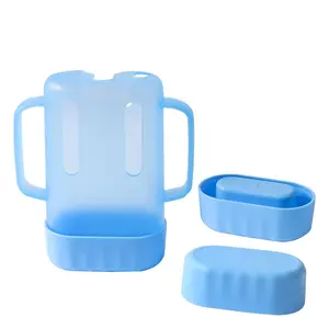 Squeeze Proof Food Pouch Holder for Toddlers, Babies,Kids, Mess Free No Squeeze Juice Box Drink andApplesauce Snack Holder with Easy Grip Handles and Lid