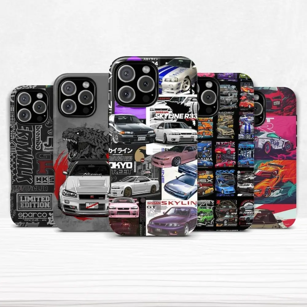 JDM Car Phone Case Protection, Shockproof For IPhone 17-12, Pro Max, Pro Plus, and Samsung S25 24 23 Safety Case