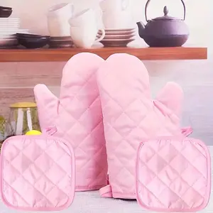4pcs/1set Creative Heat Insulation Pad Oven Gloves, Microwave Oven Gloves, Oven Mitts, Keep Your Hands Warm and Comfortable, Kitchen Supplies