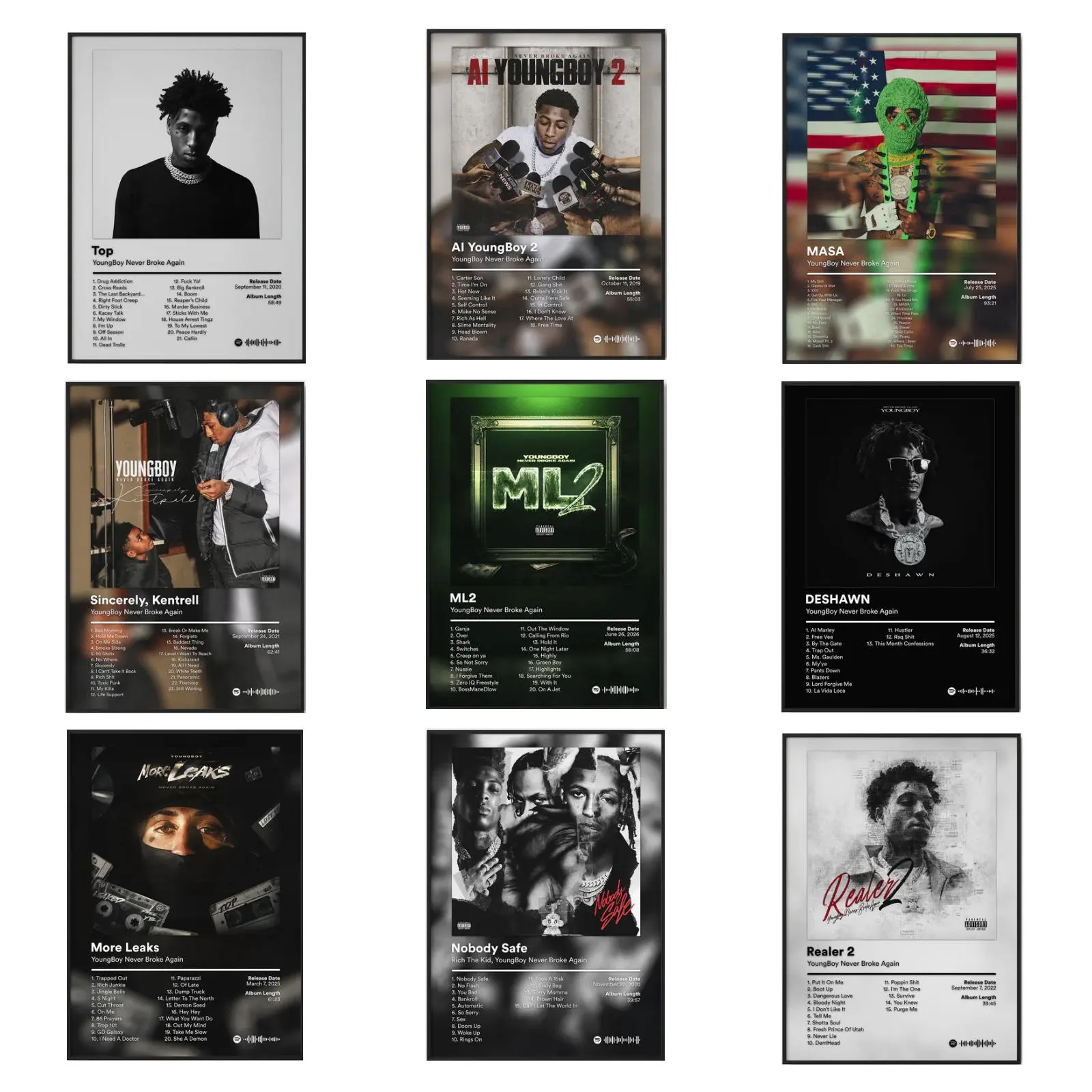 Music YYoungBoy Graphic Poster Premium Wall Art Poster Unframed HD Print Home Office Decor Unique Trendy Gift