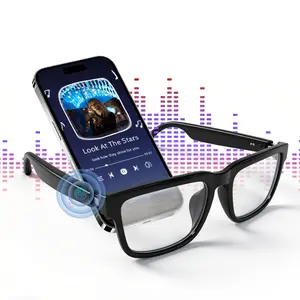 Bluetooth Audio Smart Glasses,Blue Light Glasses for Women Men,Open Ear Sound Mic & Speakers,Magnetic Charging,Polarized Sunglasses Lenses,Touch & Voice Assistant