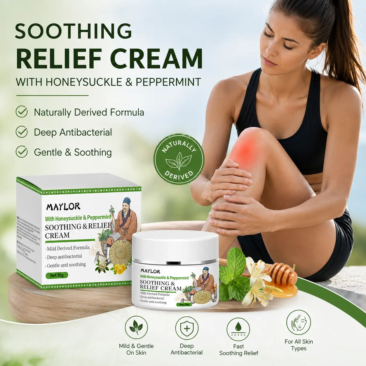 Silky Hydra Gel Cream with Cool Mint, Honeysuckle & Amur Cork Bark - Refreshing Botanical Hydrator for the Body, Body Care, Calming, Blend, Moisture, Daily