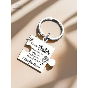 Puzzle Shaped Keychain, To My Sister Letters Engraved Keychain, Fashion Accessories for Women & Men, Gift for Sister