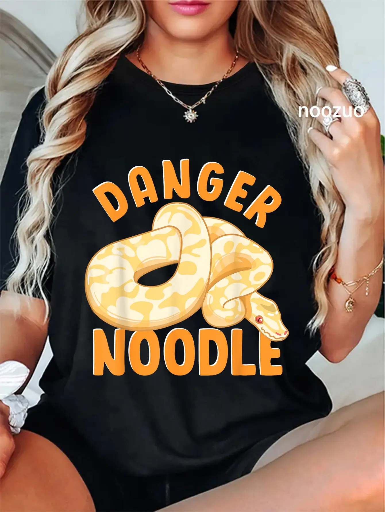 100% Cotton Funny Danger Noodle Snake Boys Snakes Meme Snek Ball Python T-Shirt