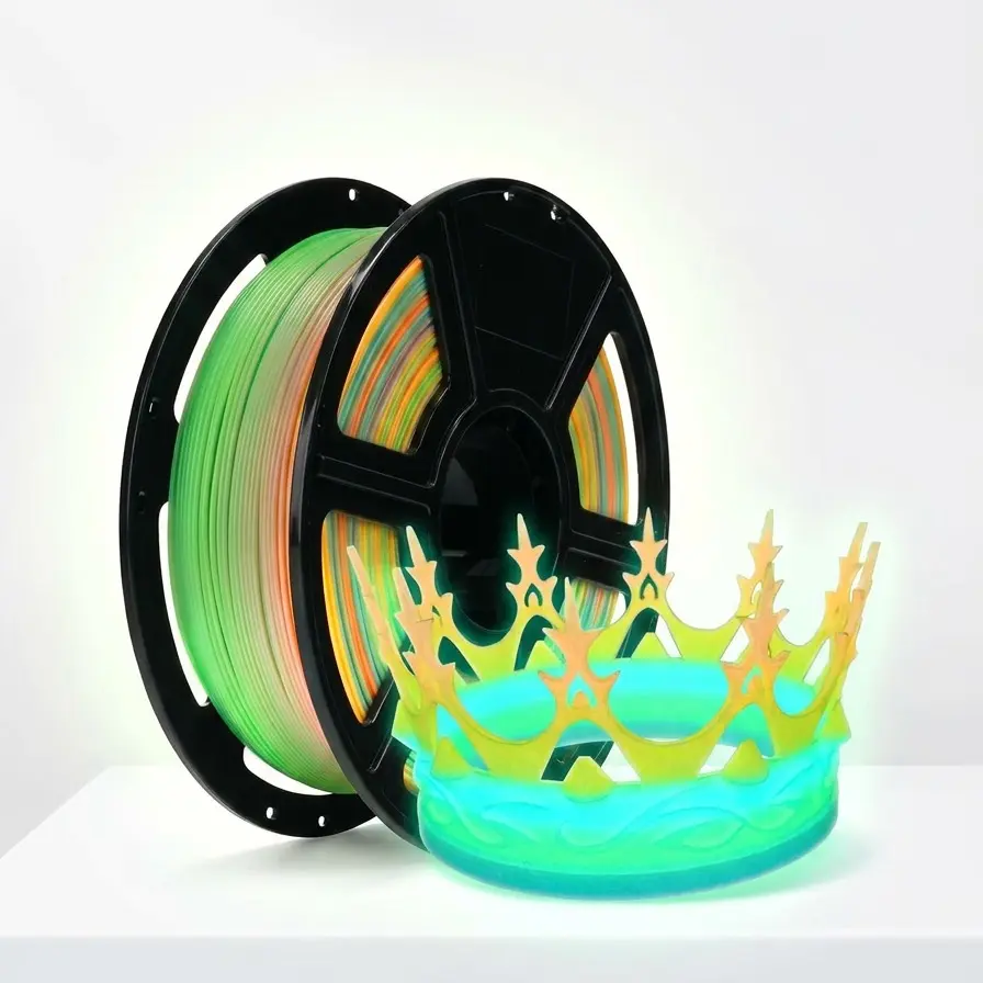 F FLASHFORGE Luminous Glow-in-the-Dark 1.75mm Rapid PLA 3D Printer Filament, 1kg Spool, 500mm/s Ultra High-Speed Printing, +/-0.02mm Dimensional Accuracy, Excellent Bed Adhesion, Long-Lasting Exceptional Glow Effect