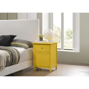 Vibrant Yellow Casual Nightstand