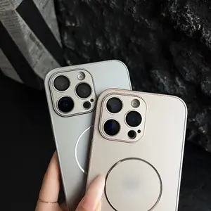 Ultra Thin Transparent Frameless Case For iPhone 16 15 14 13 Pro Max Plus Hard Plastic Slim Magsafe Shockproof Matte Cover