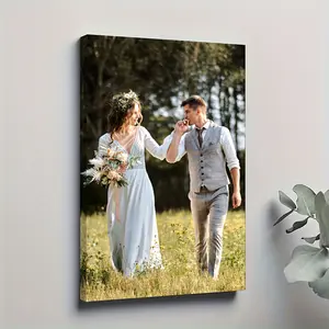 Personalized Photo to Canvas Print - Custom Framed Wall Art with Your Own Picture, Wedding, Baby, Pet Portraits - High-Resolution Family Picture Service for Bedroom & Living Room Decor - Upload Your Photos for Cherished Memories Keepsake