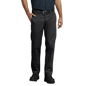 Dickies 873 Slim Straight Work Pants Black - Durable Polyester Cotton Twill Blend All Seasons Slim Fit Stain Release Finish