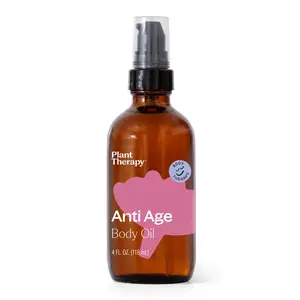 Plant Therapy Anti Age Body Oil 4 oz Locks in Moisture for Supple, Radiant Looking Skin, Helps Reduce the Appearance of Fine Lines, Made with Frankincense, Sandalwood, & Rose Oil