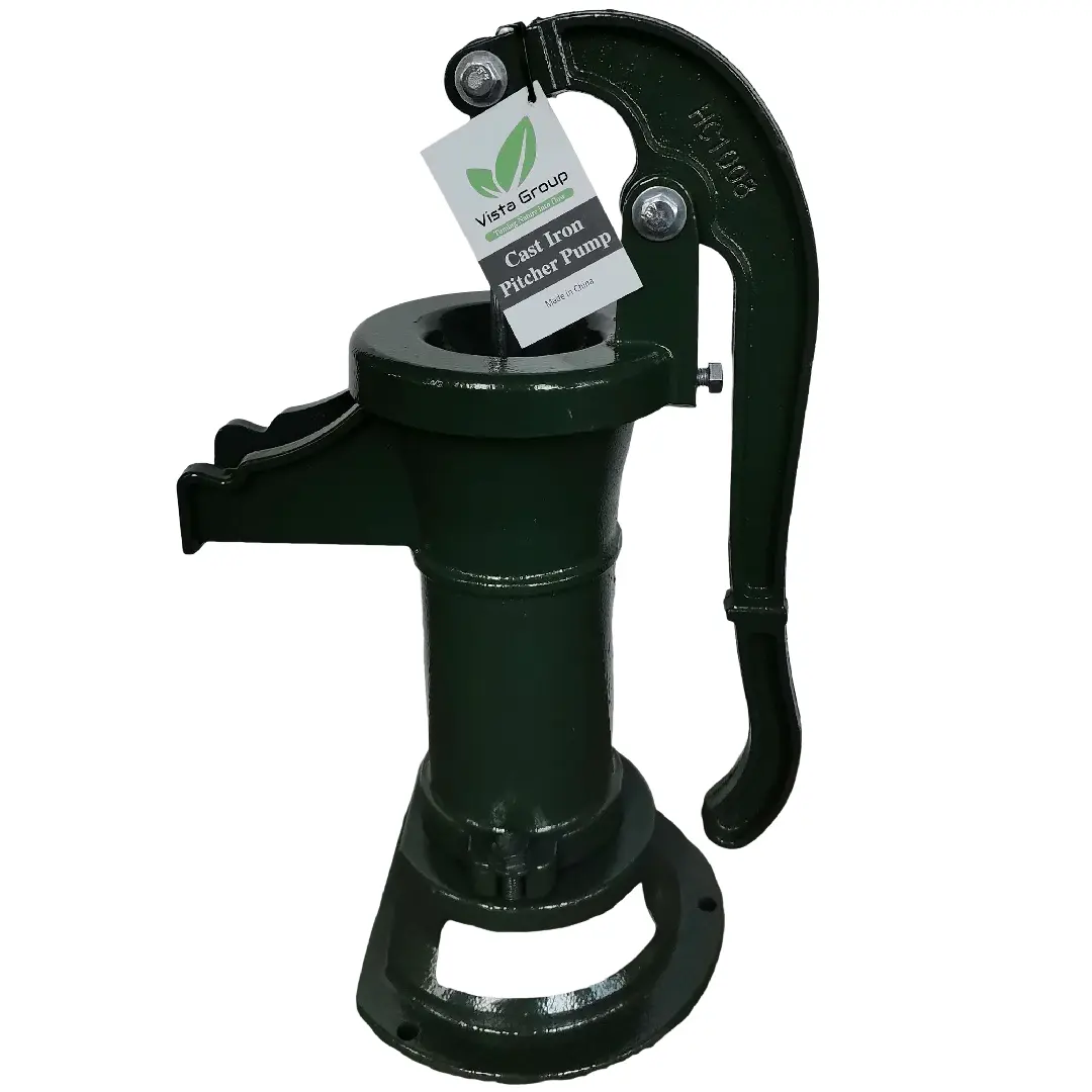 Vista Group Cast Iron Pitcher Pump - Durable Hand Pump for Reliable Water Extraction - Garden Use-Play Ground Use-Green Finish