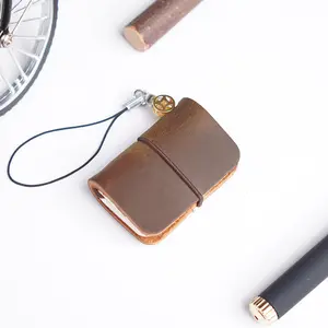 Super Mini Pocket Notebook Creative Cowhide Handmade Travel Journal Jewelry Notepad Multi-purpose Leather Handbook Travel Diary Notebook