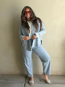 Annabelle Set in Acid Wash Blue