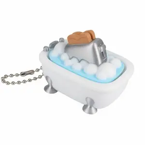 Bathtub Clicker Keychain - Playful Soaking Character Design for Stress Relief & Sensory Play - Lightweight Click-worthy Relaxation