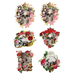 Skull Waterslide Decals - Multiple Designs Clear Background 3-3.5 Inch