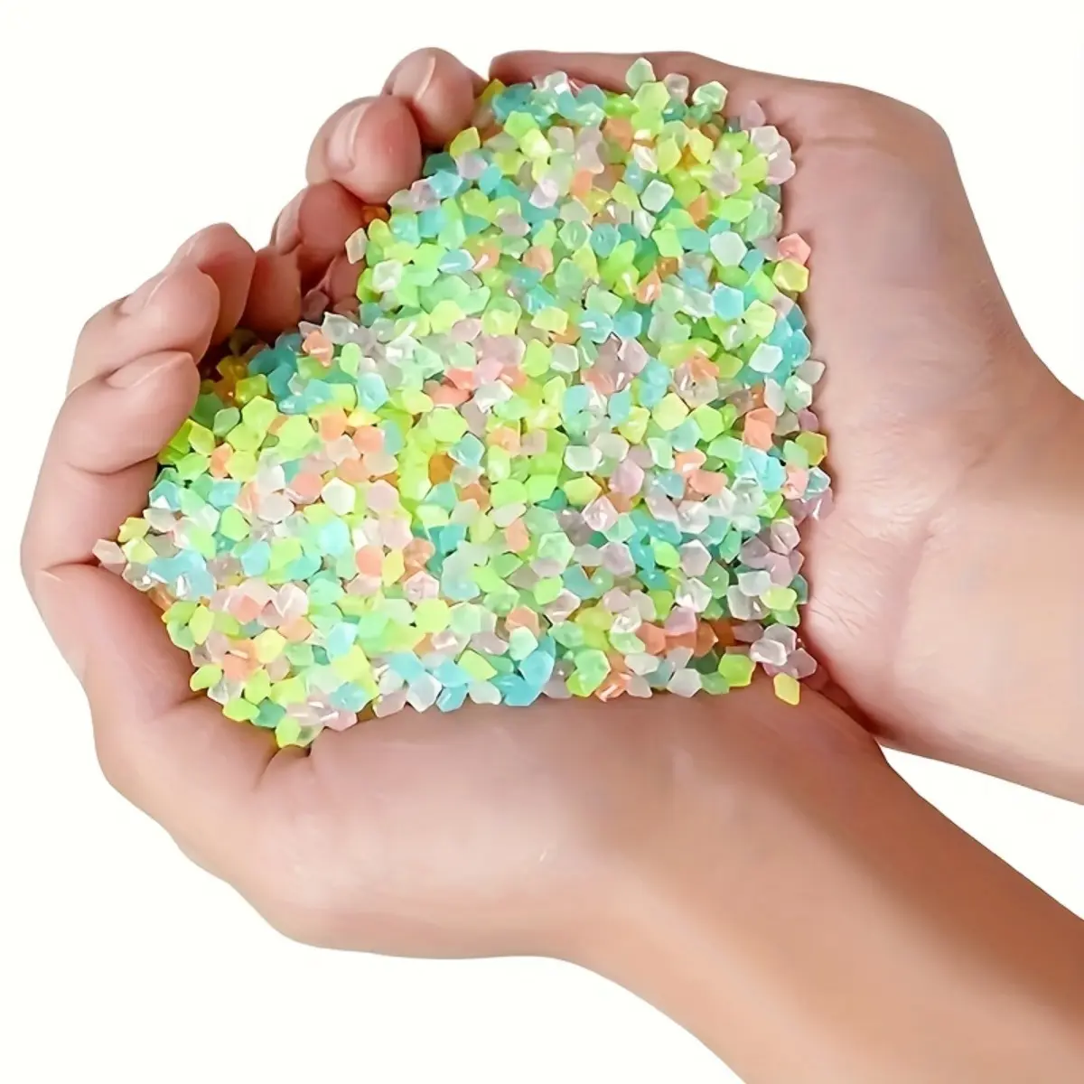summerwins 10000Pcs Bulk Round Glowing Tumbled Pebbles, 3-5mm Multicolor Sanded Dark Decorative Stones for Home Path, Fish Tank Aquarium Decor, Tumbled Stones,summerwins
