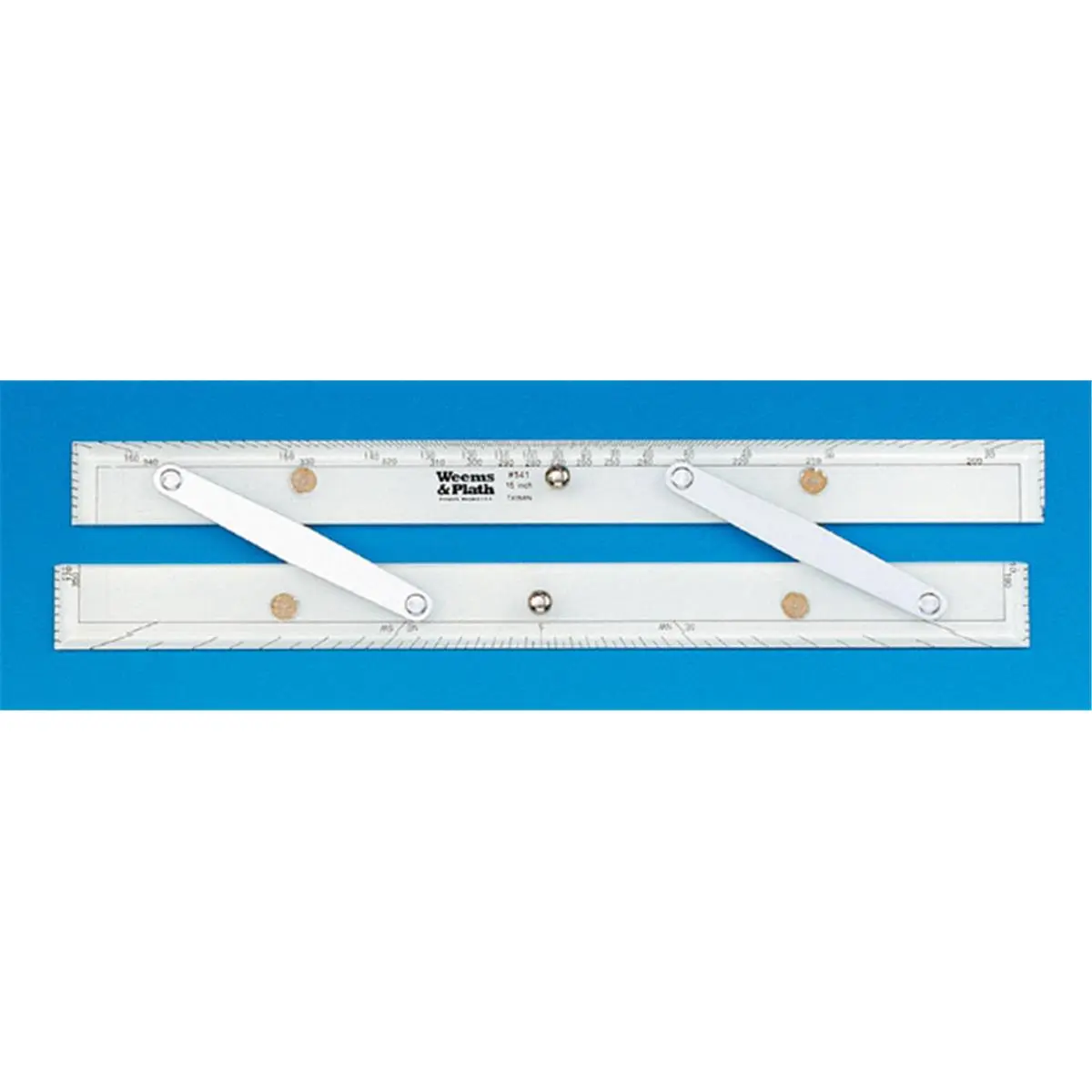 212 MAIN 15-Inch Parallel Measuring Ruler with Aluminum Arms, Beveled Edge, Polished Handle, Brushed Finish, Protractor Scale for DIY Navigation Projects
