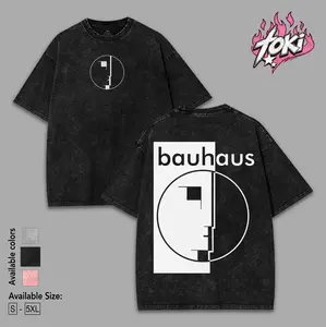 Bauhaus Face Black T-Shirt | Goth Band Shirt | Dark Aesthetic Tee | Post Punk Graphic | Washed Cotton Streetwear | Y2K Style | Oversized Fit | Gift for Music Lovers