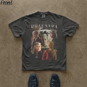 Gildan Men's Fitted Short-Sleeve Round Neck Classic T-Shirt - Menswear Top, Casual Streetwear Graphic Tee, Vintage Rhaenyra Targaryen Print, House of the Dragon, Game of Thrones Gift for Drama Fans, All-Seasons Tshirt