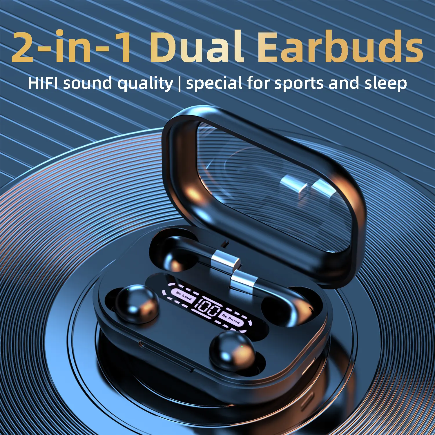 2-in-1 Ultra Tiny Sleep Earbuds 2-in-1 Dual Wearing Styles, Freely Switch Single & Dual Ear, Tiny Discreet Look For Daily Wear, Soft Stereo Ear-care Sound, Easily Block Dorm Noise, Slim Pocket-friendly Charging Case Long Standby Sleep Earbuds