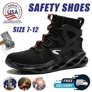 High Top Composite Toe Work Shoes Breathable Anti Crushing Anti Piercing