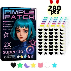 280pcs Acne Patches, 7 Colors Multi-Shape Face Blemish Concealer, Hydrocolloid Pimple Stickers, Portable, Unisex, All Skin Types