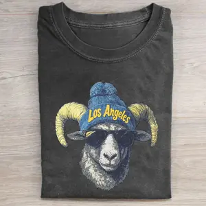 Los Angeles Football Mascot Vintage Graphic Tees, Rams Tshirt, Rampage Ram T-Shirt, Unisex Funny Rugby Gift Shirts Top Menswear Womenswear Streetwear