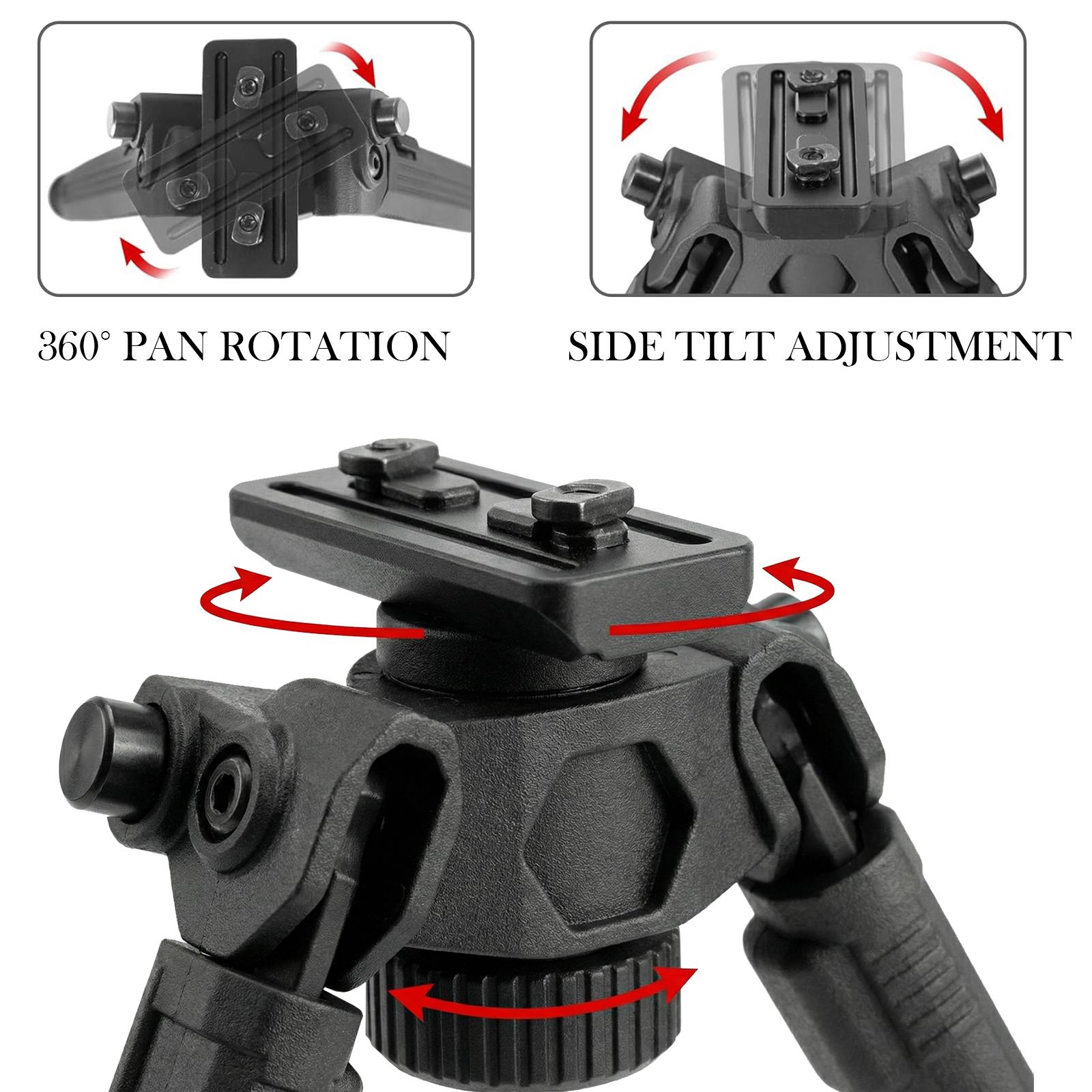 Ultra-Light Two-Legged Stand, T-Nut Track Mount Support Bracket, Adjustable Height (7.5-10.6 Inch) Foldable Stabilizer for Outdoor Observation