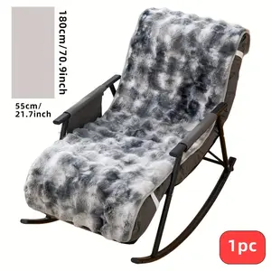 1pc Faux Fur Rocking Chair Cushion, Soft Plush Seat Cover with Non-Slip Straps, Machine Washable Decorative Pad for Living Room Bedroom, Removable Washable Slipcover