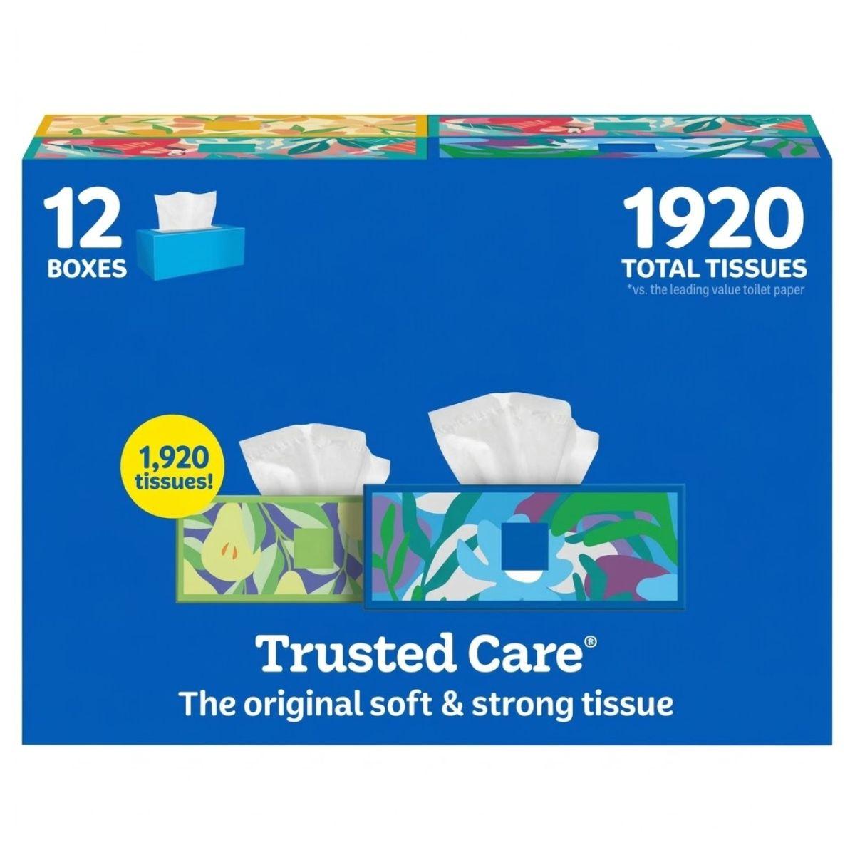 Kleenex Trusted Care Facial Tissues 12 Pack, 160 Tissues per Box, Soft & Strong 2-Ply Disposable Face Tissues for Home, Office & Travel Kleenex Trusted Care Facial Tissues 12 Pack, 160 Tissues per Box, Soft & Strong 2-Ply Disposable Face Tissues for Home, Office & Travel