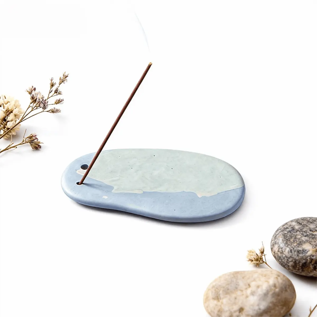 Handcrafted Ceramic Incense Holder Smudge Bowl Sage Bowl Incense Burner- Water Series