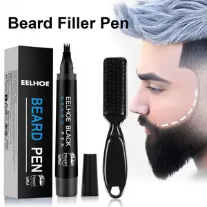 Beard Pen Filler Kit For Men-  Waterproof and Sweat-Resistant and Long-Lasting, With Oil-Based Formula, Easy to Use and Non-Fading, For Creating Natural-looking Effects on Eyebrows, Hair, Scalp, Perfect for Daily use and Christmas Gifts.
