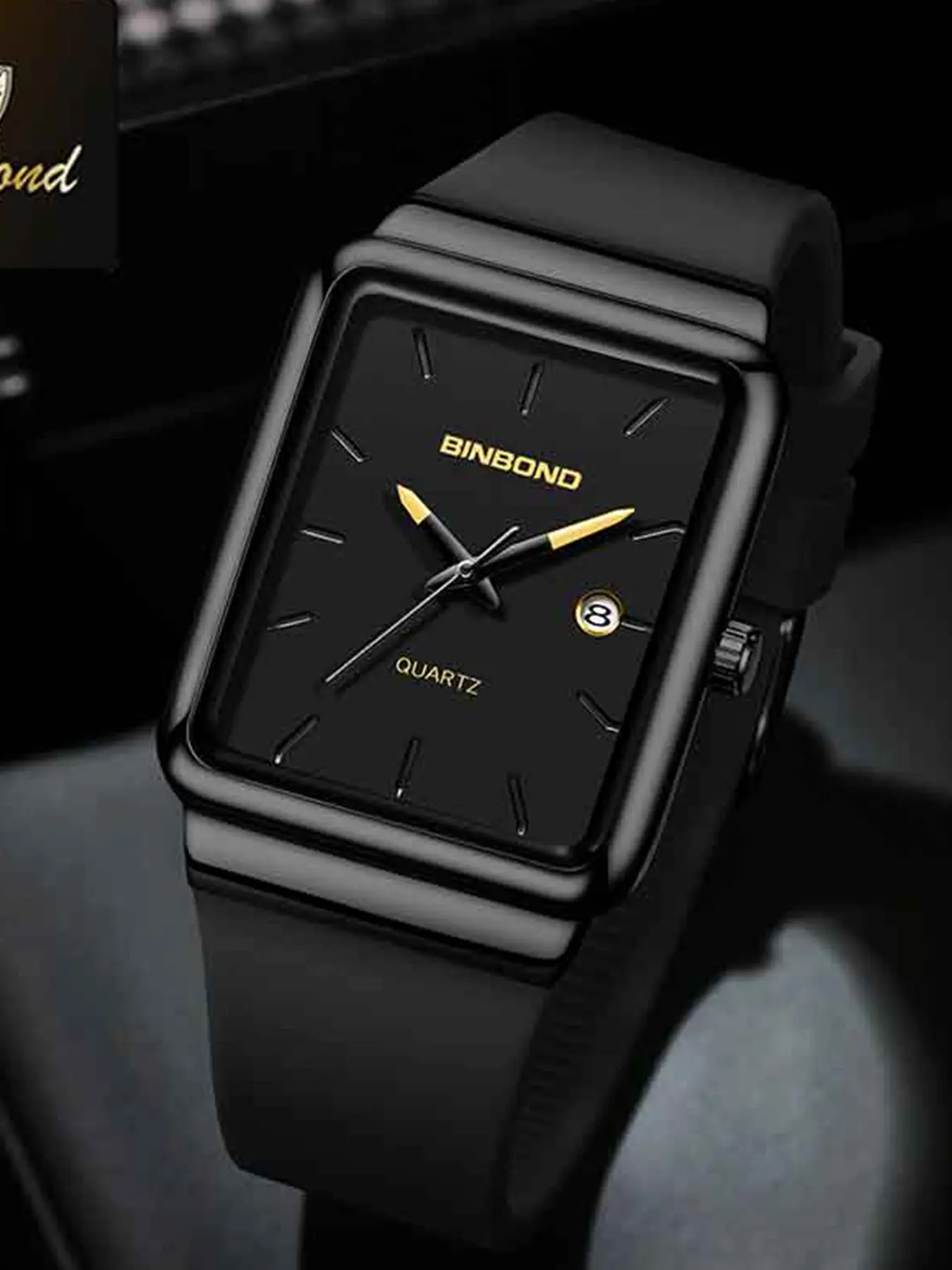 Quartz Square Dial Analog Wristwatch with Silicone Strap Water Resistant Men Women Square Dial Silicone Strap Sports Waterproof  main image 4