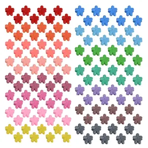 Mini Flower Hair Clip Flower Clips,Colorful Mini Hair Claw,for Women, Girls,,  Bangs  Grip Small  Rainbow Hair Clips (50, Matte Colors)