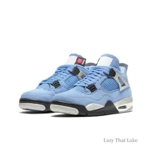 Retro college blue and silver casual sports versatile durable and comfortable basketball shoes