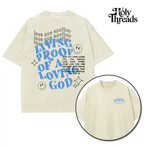 [Holy Threads] Living Proof Of A Loving God Smile Unisex Washed T-shirt Vintage Tee Jesus Shirt Jesus Tee Christian Merch Christian Apparel God Apparel Faith Clothing Christian Bible Shirt