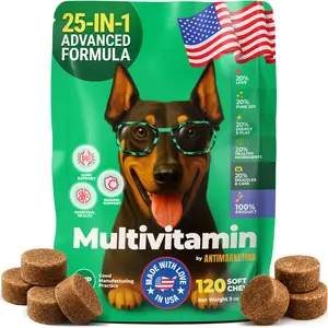 ANTIMARKETING LAB | Multivitamin Soft Chews for Dogs | Immune Support, Digestive Support, Gut Health, Joint Support | Daily Wellness Complete Nutrition | Omega 6, Gluten Free | 120 Chews | Beef Flavor | Made with Love in USA