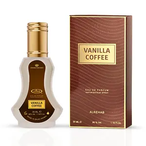 Vanilla Coffee Eau De Parfum Spray 35ML (1.18 OZ) By Al Rehab | A Soothing Blend Of Lavender, Vanilla, & Honey With A Smoky Tobaco finish. Vanilla Coffee Eau De Parfum Spray 35ML (1.18 OZ) By Al Rehab | A Soothing Blend Of Lavender, Vanilla, & Honey With A Smoky Tobaco finish.